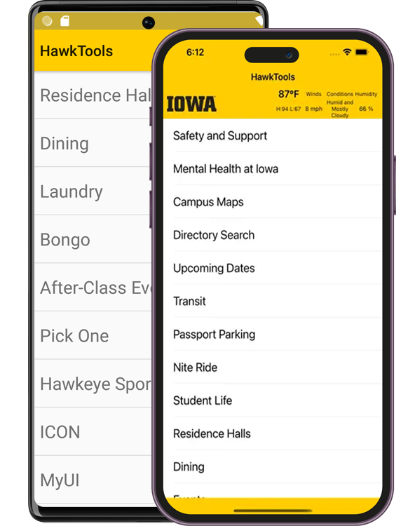 Hawktools screenshots on Android and iPhone