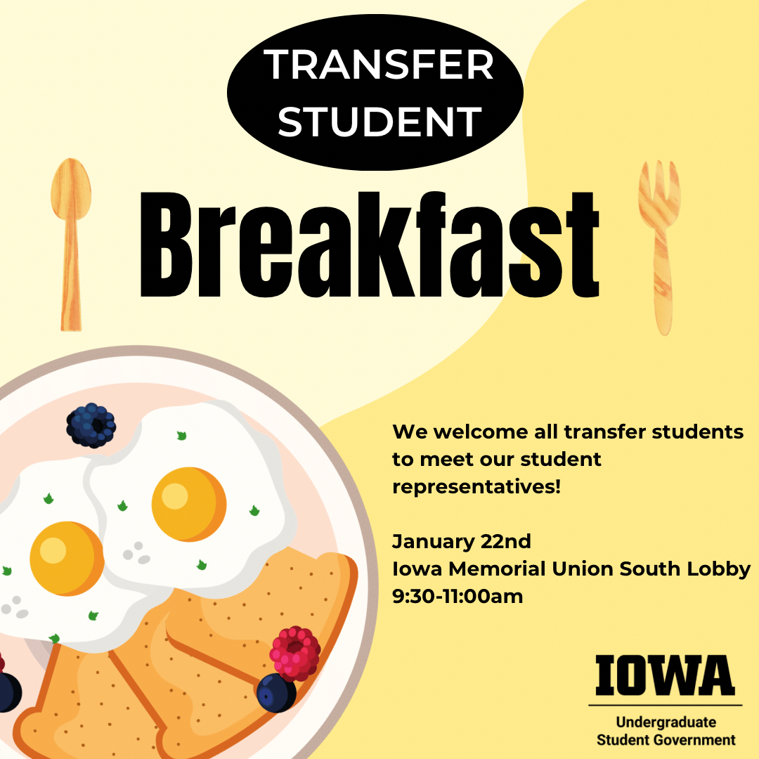 Flyer for Transfer Student Breakfast