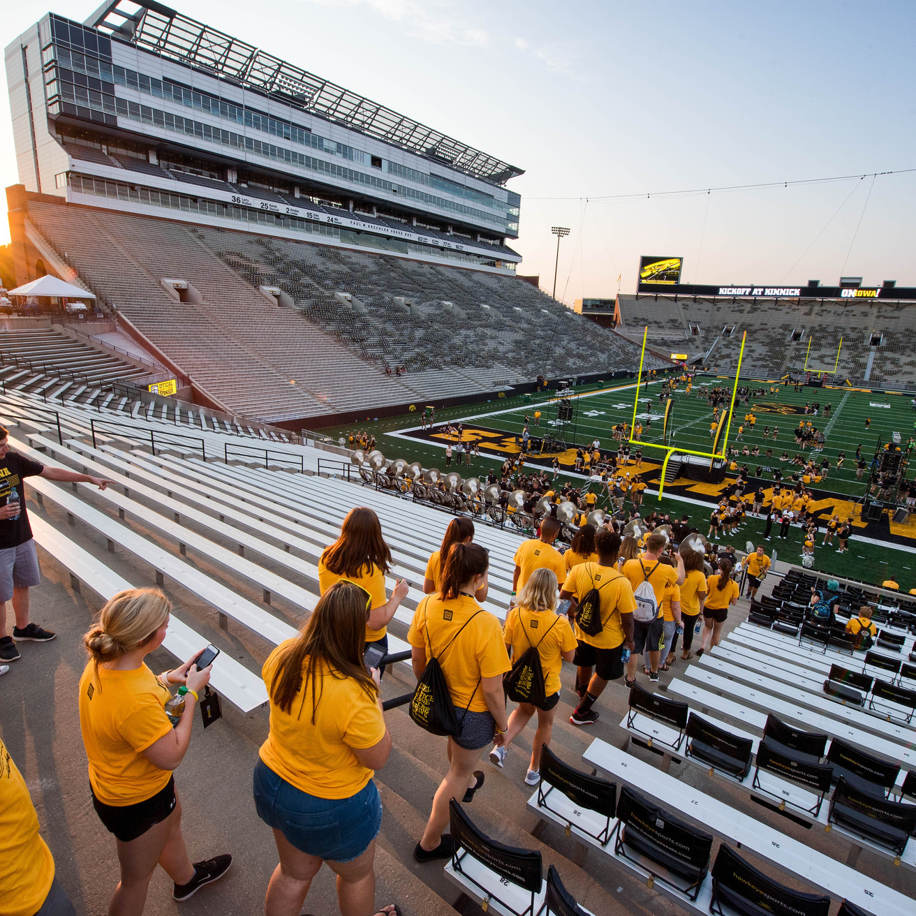 Students entering Kinnick for Block I photo